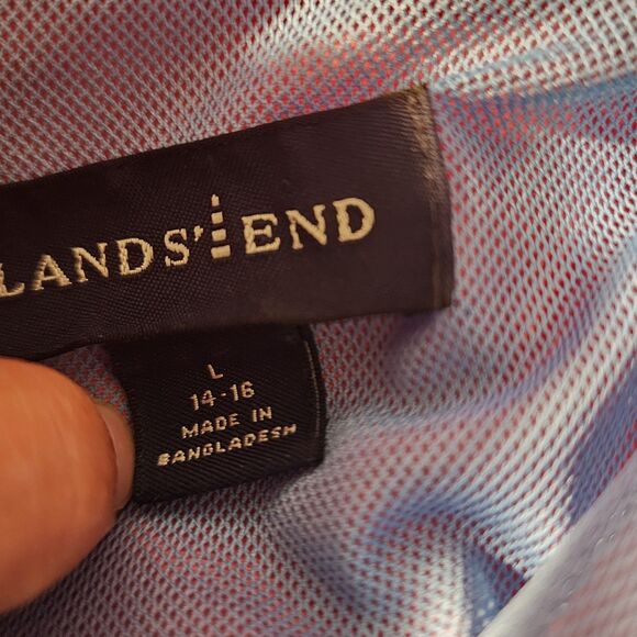 Lands' End Windbreaker Large 14-16 Pink Hooded Packable Nylon - Picture 8 of 10